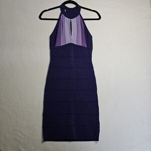 BEBE Elegant Purple Halter Dress size S